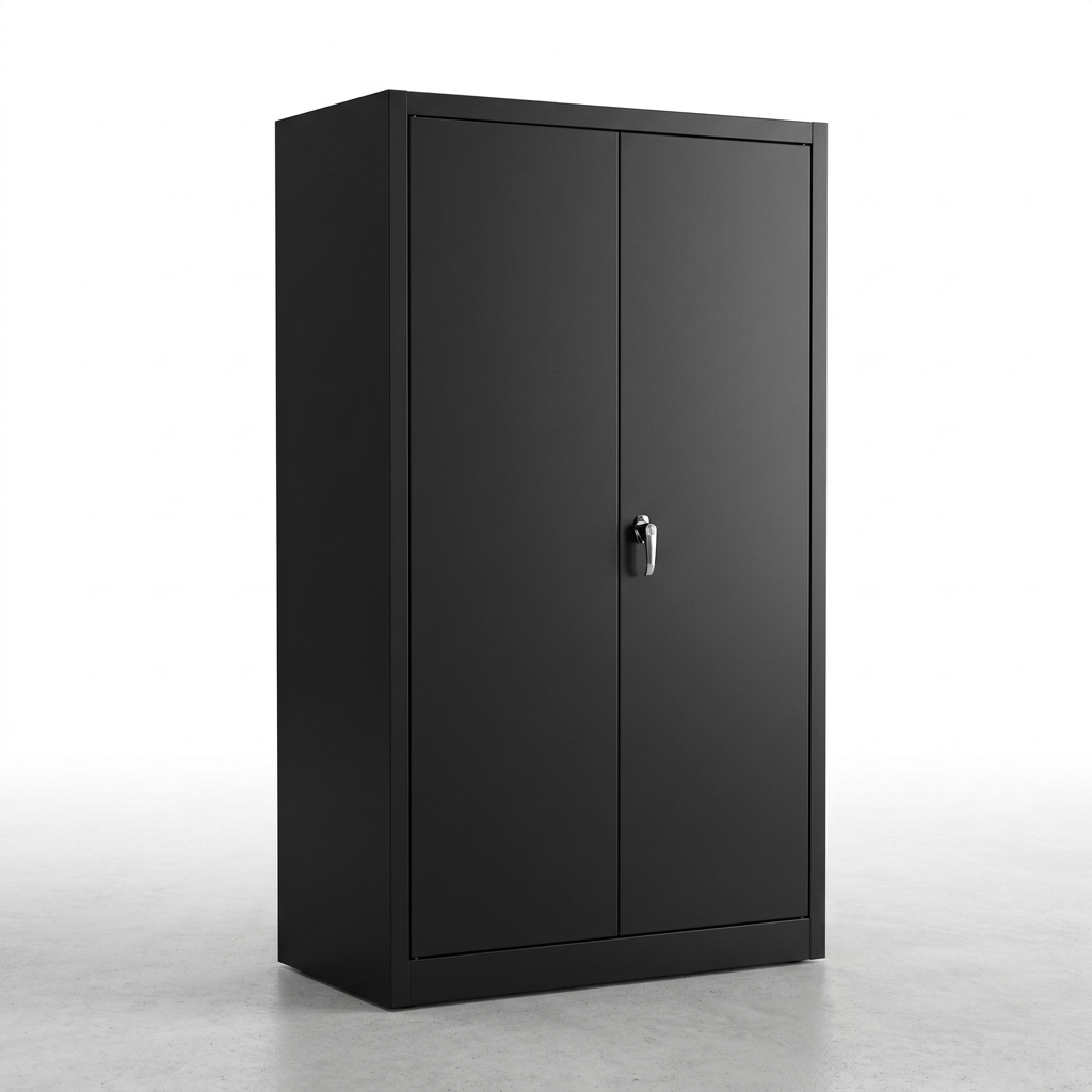 Elite Series 36 In. W X 72 In. H X 24 In. D 22-Gauge 5-Shelf Steel Freestanding Garage Storage Cabinet in Black — Studio Shot