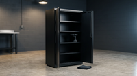 Elite Series 36 In. W X 72 In. H X 24 In. D 22-Gauge 5-Shelf Steel Freestanding Garage Storage Cabinet in Black — Lifestyle