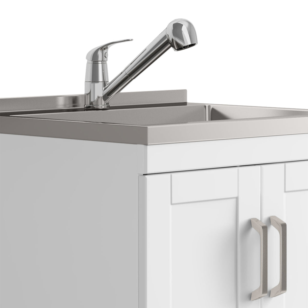 Kyle 24" Laundry Cabinet with Faucet and Stainless Steel Sink