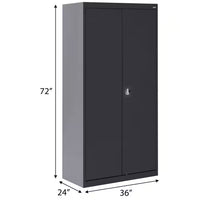 Elite Series 36 In. W X 72 In. H X 24 In. D 22-Gauge 5-Shelf Steel Freestanding Garage Storage Cabinet in Black