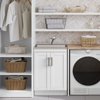 Kyle 24" Laundry Cabinet with Faucet and Stainless Steel Sink